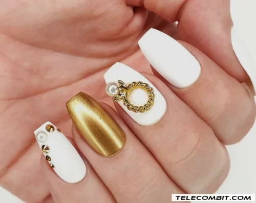 White and Gold Nail Designs Nail Art Ideas That Are Trendy In 2022 (Suitable For All Ages)