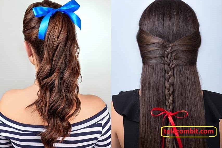 Hairstyles With Braids And Colored Ribbons