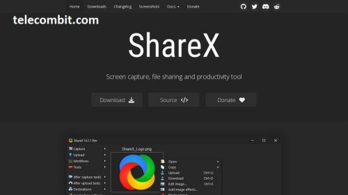 ShareX: Feature-Rich and Lightweight Recording- telecombit.com